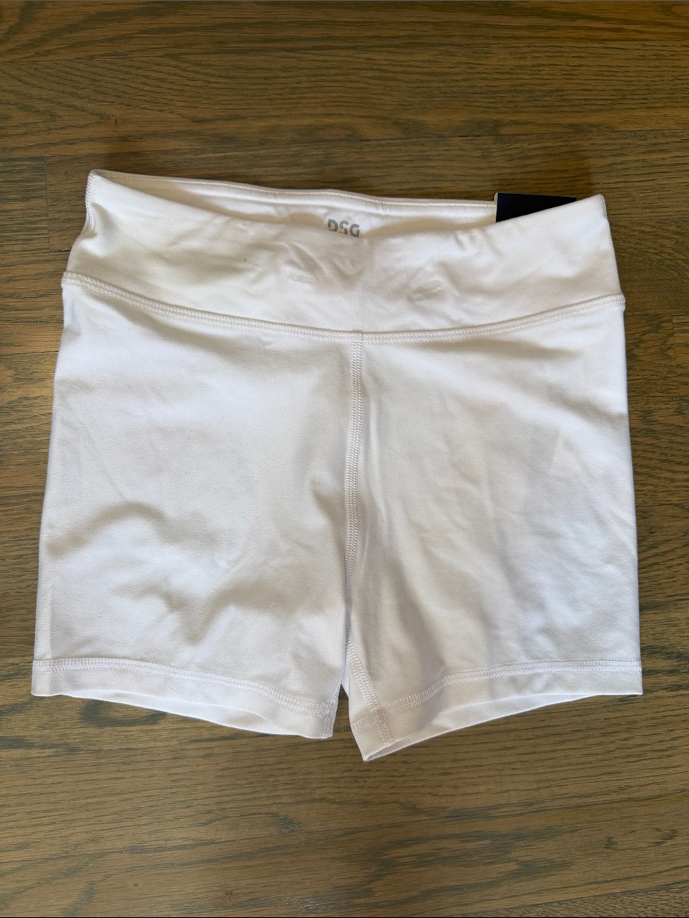 DSG White Girls' Bike Shorts with Branded Waistband